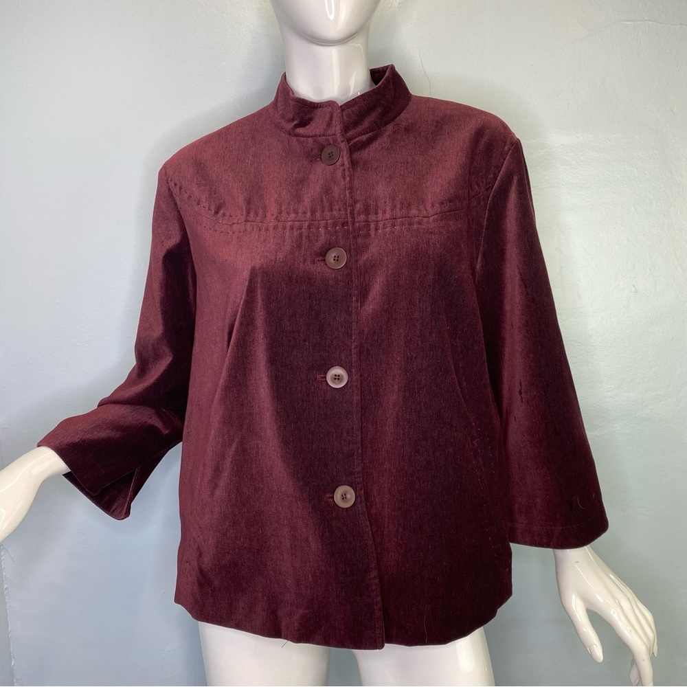 **** Burgundy J. Jill Velvet Jacket *** L
